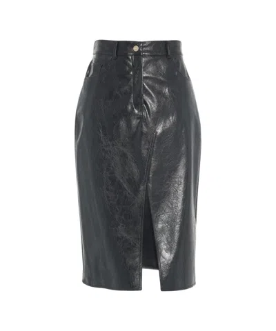 Liu •jo Faux Leather Midi Skirt In Gray