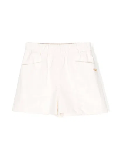 Liu •jo Kids' Faux-leather Shorts In Neutrals