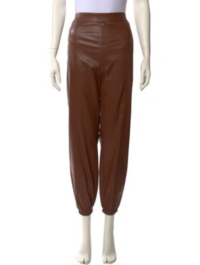Pre-owned Liu •jo Faux Leather Skinny Leg Pants In Brown