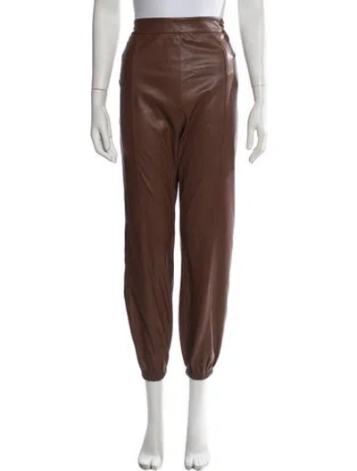 Pre-owned Liu •jo Faux Leather Skinny Leg Pants In Brown
