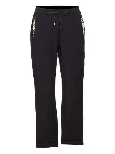 LIU •JO FAUX-PEARL-EMBELLISHED DRAWSTRING TROUSERS