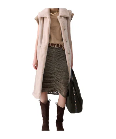 Liu •jo Faux Shearling Vest In Pink