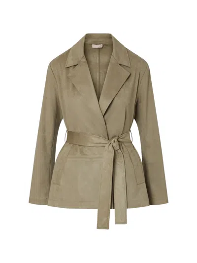 Liu •jo Faux Suede Jacket In Neutrals