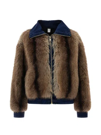 Liu •jo Faux-fur Jacket In 브라운