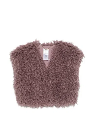 Liu •jo Faux-fur Sleeveless Jacket In Brown