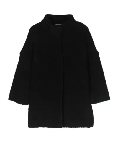 Liu •jo Faux-shearling Coat In Black