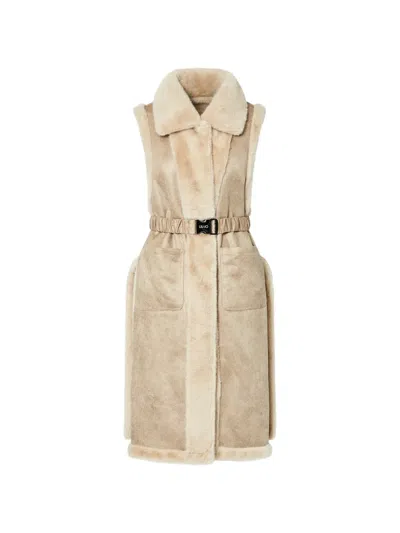 Liu •jo Faux-shearling Vest In Neutral