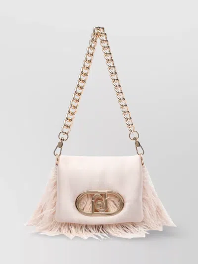 Liu •jo Feather Detail Shoulder Bag In Neutral