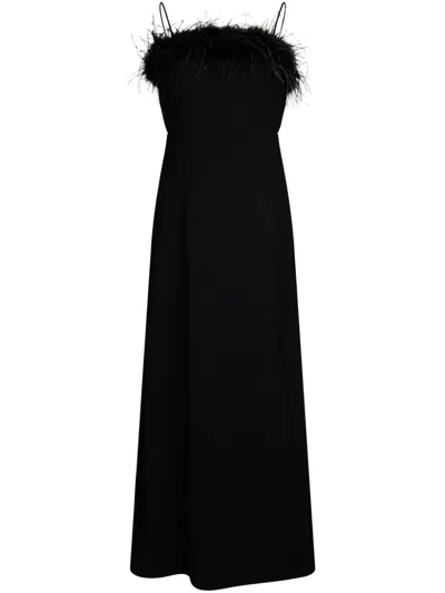 Liu •jo Elegant Black Dress With Feathers