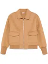 Liu •jo Zip-up Felted Bomber Jacket Liu-jo In Brown