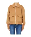 Liu •jo Zip-up Felted Bomber Jacket Liu-jo In Nude