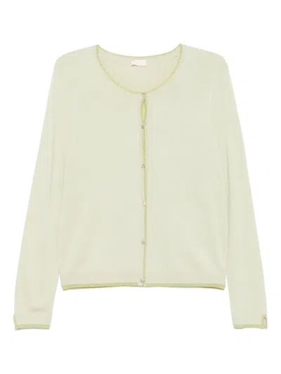 Liu •jo Fine-knit Cardigan In Green