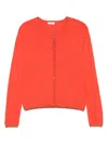 Liu •jo Fine-knit Cardigan In Orange