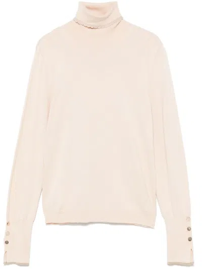 Liu •jo Fine-knit Sweater In Nude