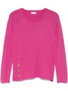 Liu •jo Fine-knit Sweater In Pink