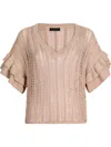 Liu •jo Fein Gestricktes T-shirt In Nude
