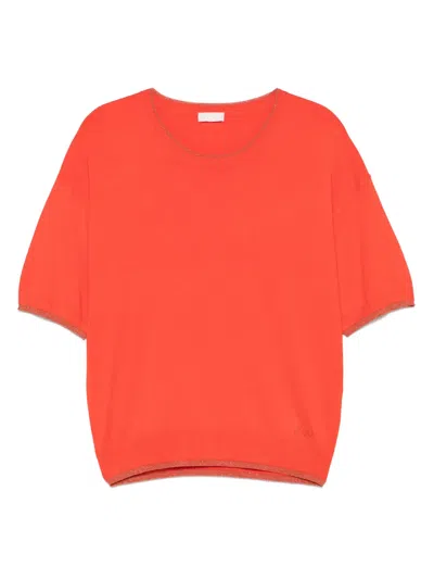 Liu •jo Fine-knit Top In Orange