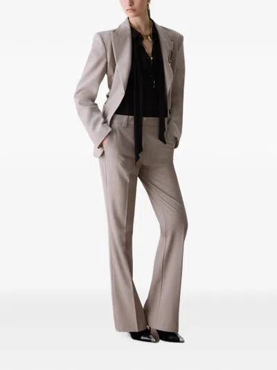 Liu •jo Fit & Flare Trousers In Mélange Fabric In Black
