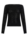 Liu •jo Fitted Black Sweater With Subtle Sequins In Black