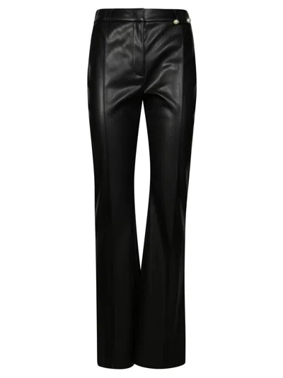 Liu •jo Fitted High-waist Straight-leg Liujo Pants In Black