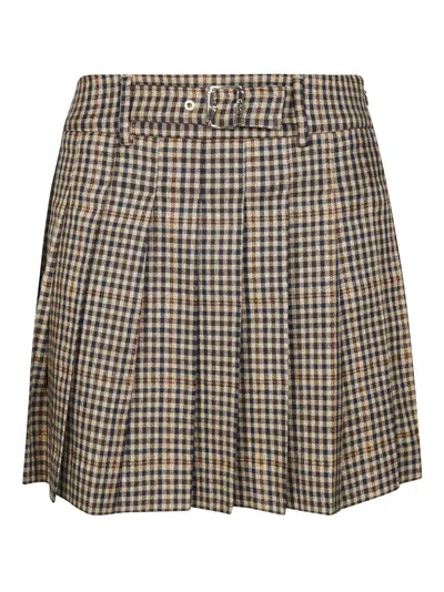 Liu •jo Fitted Mini Skirt With Smooth Texture In Brown