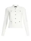 Liu •jo Liu Jo Fitted White Jacket With Classic Collar And Decorative Buttons In White