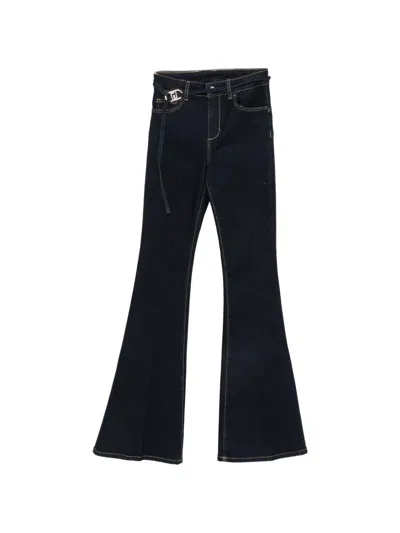 Liu •jo Five-pocket Belted Flared Jeans In 블루