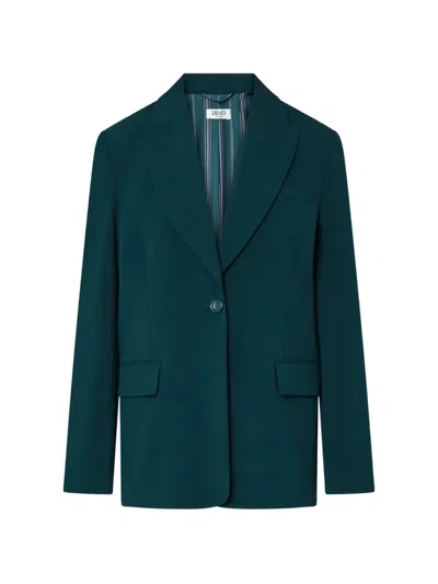 Liu •jo Flannel Blazer In Green