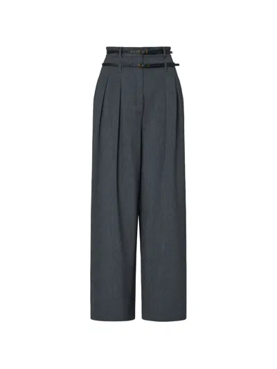 Liu •jo Flannel Flare Pants In Gray