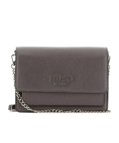 Liu •jo Flap Shoulder Bag In Gray