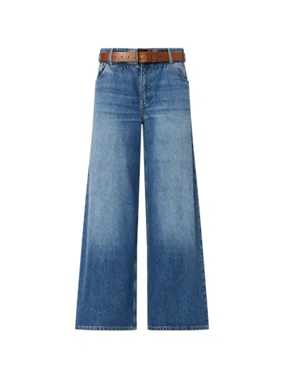 Liu •jo Flare Jeans With Belt In Blue
