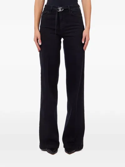 Liu •jo Flare Jeans With Belt In Pink