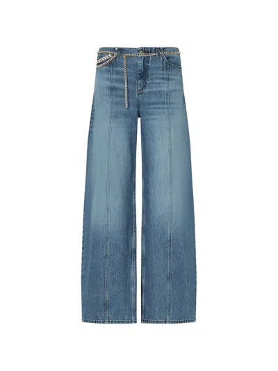 Liu •jo Flare Jeans With Belt-jewel In Blue