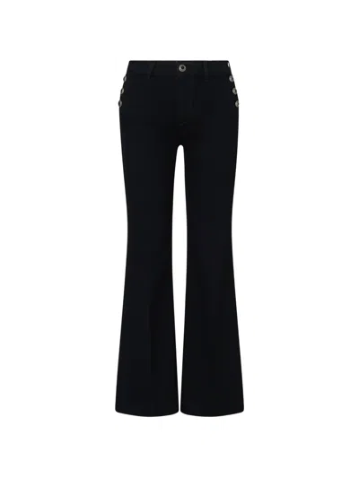 Liu •jo Flare Jeans With Jewel Buttons In Red