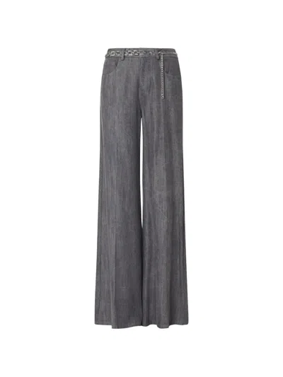 Liu •jo Flare Pants With Belt In Black