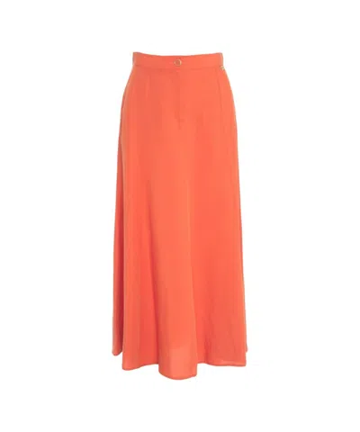 Liu •jo Liu Jo Flared Ankle-length Linen Blend Skirt
