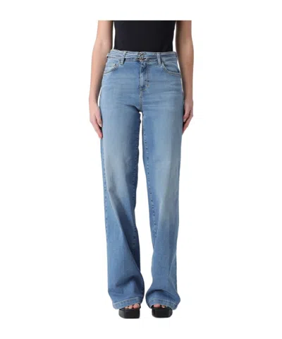 Liu •jo Flared Buckle Jeans In Blue