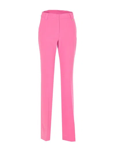 Liu •jo Liu Jo Flared Cady Crepe Trousers In Pink