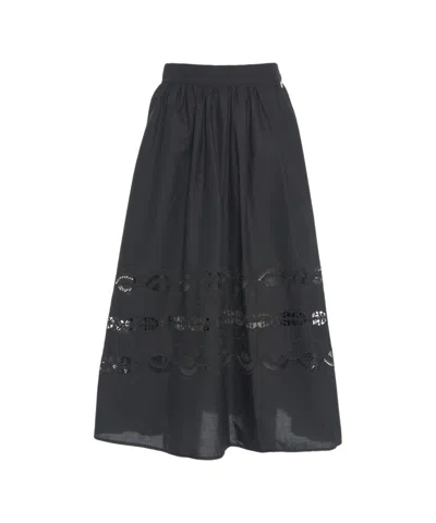Liu •jo Liu Jo Flared Calf-length Skirt With Embroideries