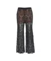 Liu •jo Liu Jo Flared Crochet Pants With Rhinestone Accents In Black