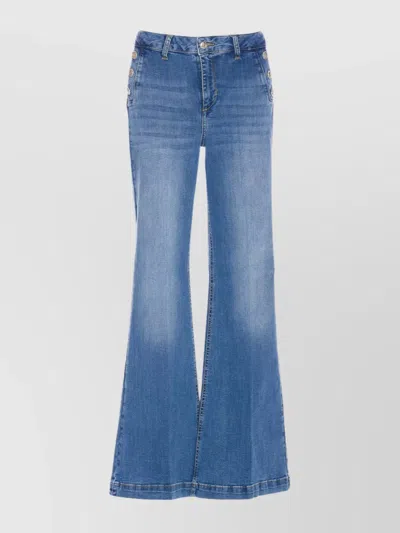 LIU •JO FLARED DENIM JEANS BUTTON DETAIL