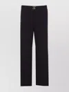 Liu •jo Flared Fit Trousers Gold Buckle In Black