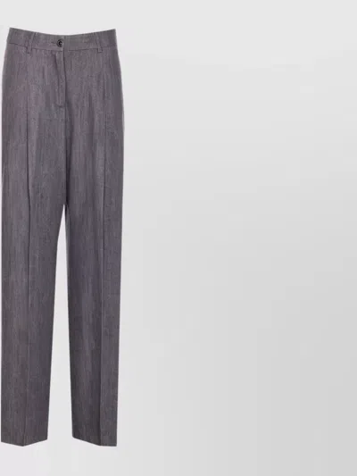 Liu •jo Flared High Waist Pleated Front Trousers In Blue