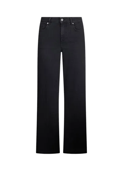 Liu •jo Flared High-waisted Black Jeans With Five-pocket Design