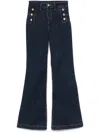 Liu •jo Liu Jo Dark Blue Flared Jeans With Silver Buttons In Blue