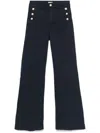 Liu •jo Liu Jo Flared High-waist Jeans With Decorative Button Details In Blue