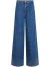 Liu •jo Flared Jeans With Rhinestones In Blue