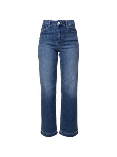 Liu •jo Flared Rhinestone Jeans In Blue