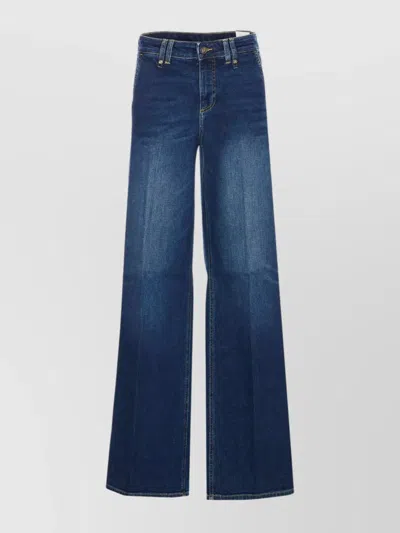 LIU •JO FLARED WIDE-LEG DENIM JEANS TROUSERS