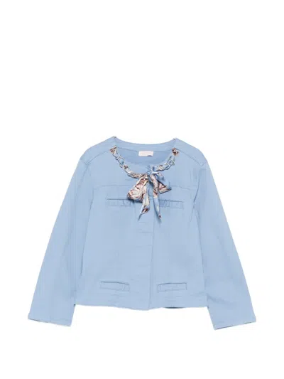 Liu •jo Floral Chain Jacket In Blue